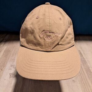 Ford Mustang Pink Outline Logo Vintage Beige Cap Adjustable NWT READ